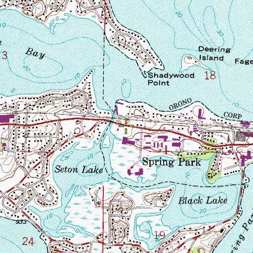 Topographic Map of Marina Center Shopping Center, MN