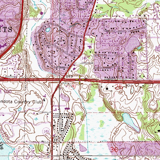 Topographic Map of Mendota Plaza Shopping Center, MN