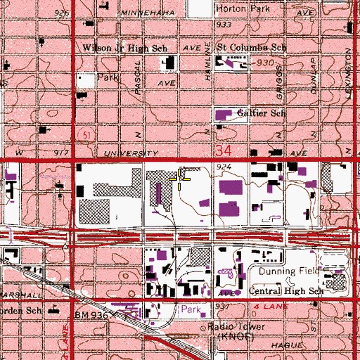 Topographic Map of Midway Marketplace Shopping Center, MN