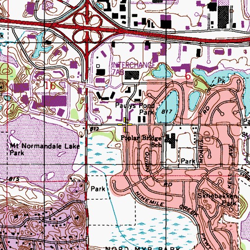 Topographic Map of Normandale Shopping Center, MN