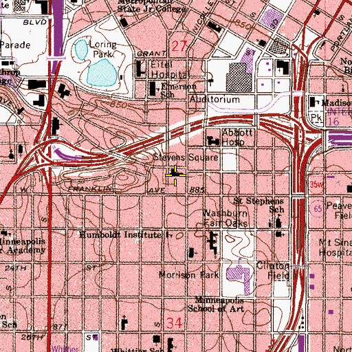 Topographic Map of Plymouth Congregational Church, MN