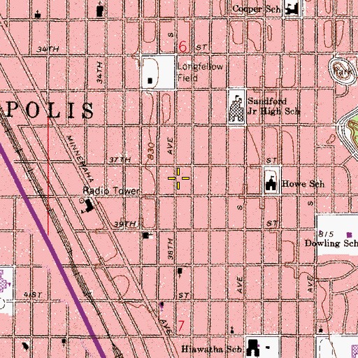 Topographic Map of Providence United Ministries Church of God in Christ, MN
