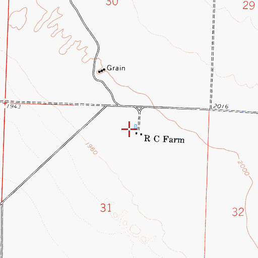 Topographic Map of R C Farm, CA