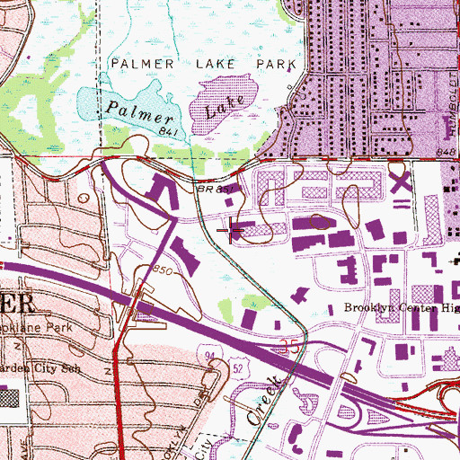 Topographic Map of Spring Lake Park Baptist Church, MN