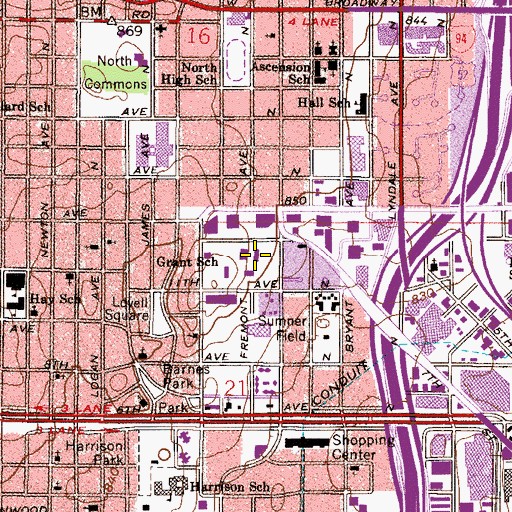 Topographic Map of Tabernacle of Praise Church, MN