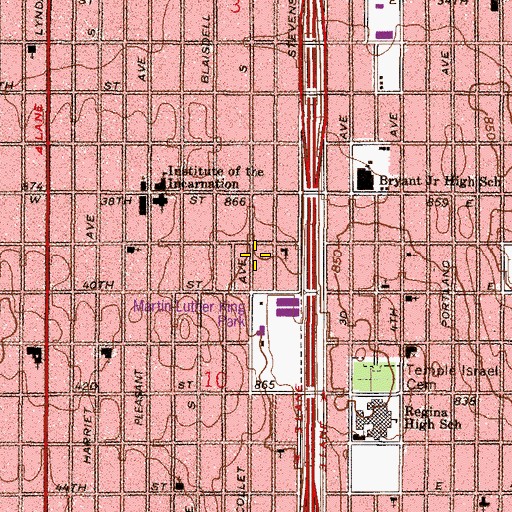 Topographic Map of The Church of Jesus Christ of Latter Day Saints, MN
