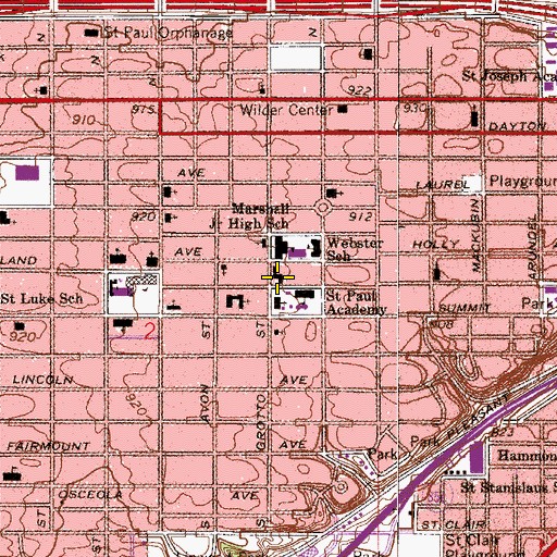 Topographic Map of Unity Unitarian Church, MN