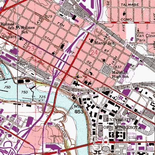 Topographic Map of University Lutheran Center, MN