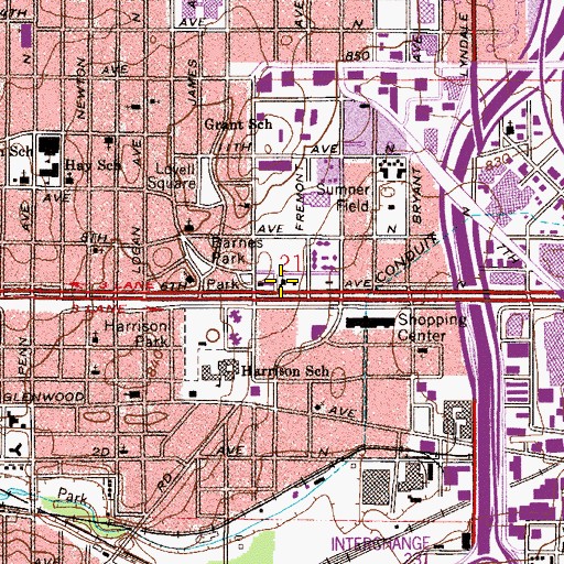 Topographic Map of Wayman African Methodist Episcopal Church, MN