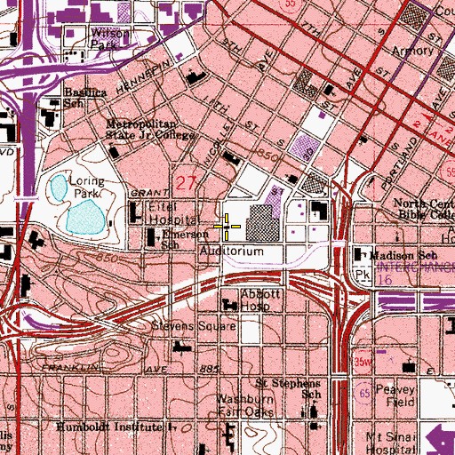 Topographic Map of Wesley United Methodist Church, MN