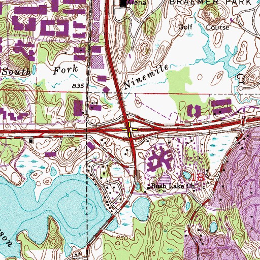 Topographic Map of Interchange 10, MN