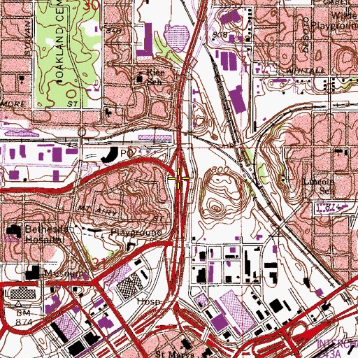 Topographic Map of Interchange 108, MN