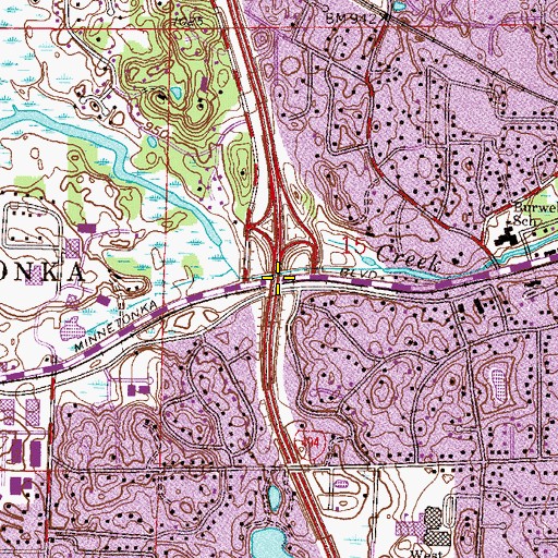 Topographic Map of Interchange 17, MN