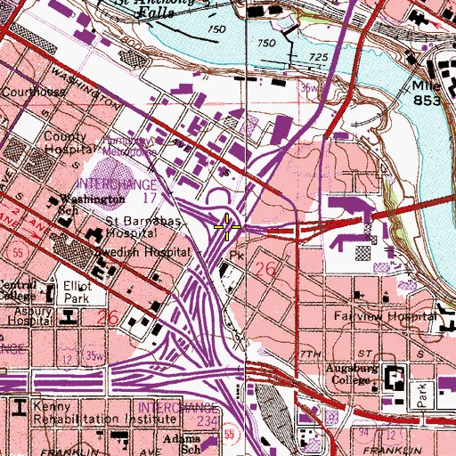 Topographic Map of Interchange 17C, MN