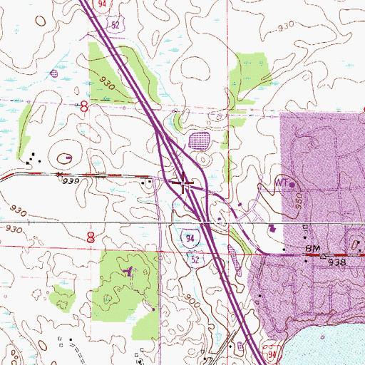 Topographic Map of Interchange 213, MN