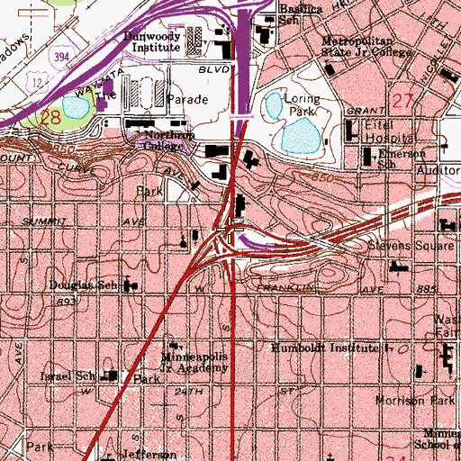 Topographic Map of Interchange 232, MN