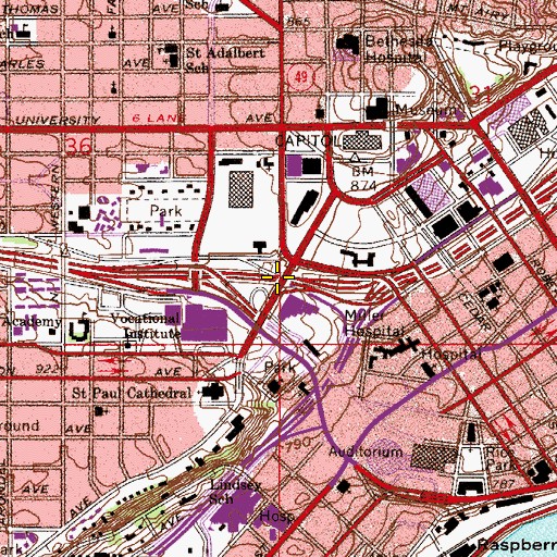 Topographic Map of Interchange 241, MN