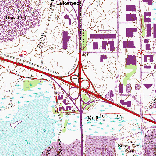 Topographic Map of Interchange 29 B, MN