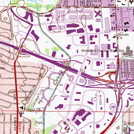 Topographic Map of Interchange 34, MN