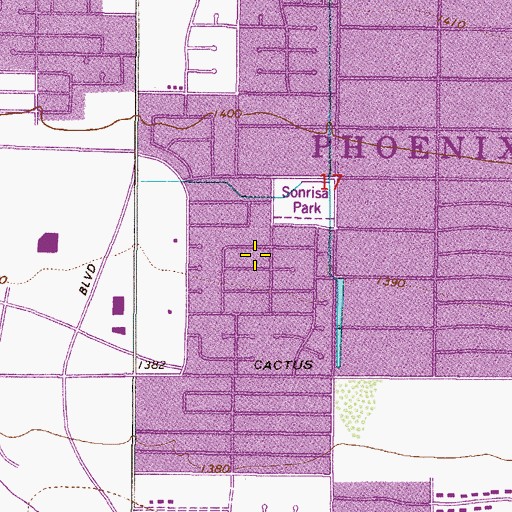 Topographic Map of Cobblestone Square, AZ