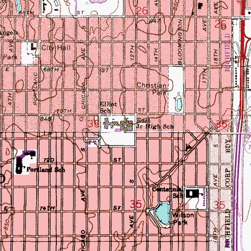 Topographic Map of Richfield International Elementary School, MN