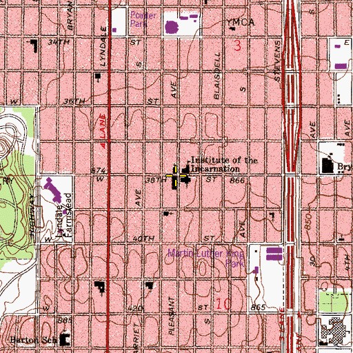 Topographic Map of Risen Christ School, MN