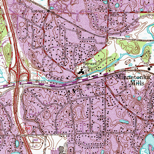 Topographic Map of Saint David School, MN