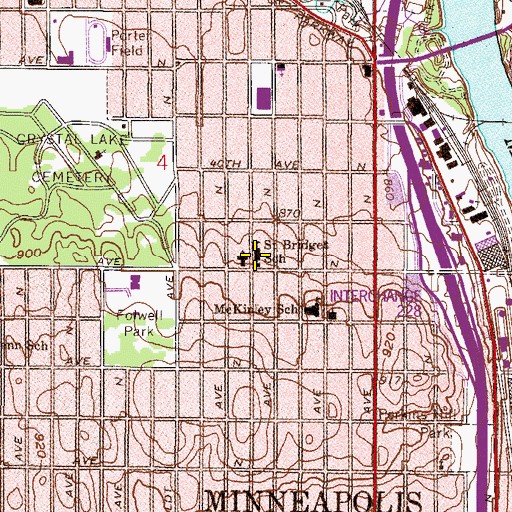 Topographic Map of Sojourner Truth Academy, MN