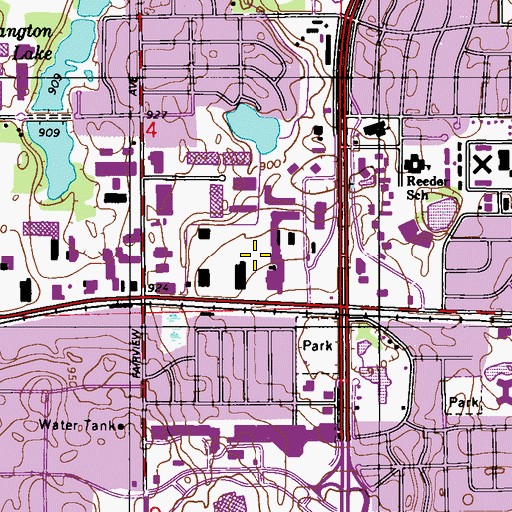 Topographic Map of Rosedale Square Shopping Center, MN