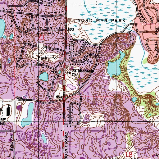 Topographic Map of Sam H Hobbs Water Treatment Plant, MN
