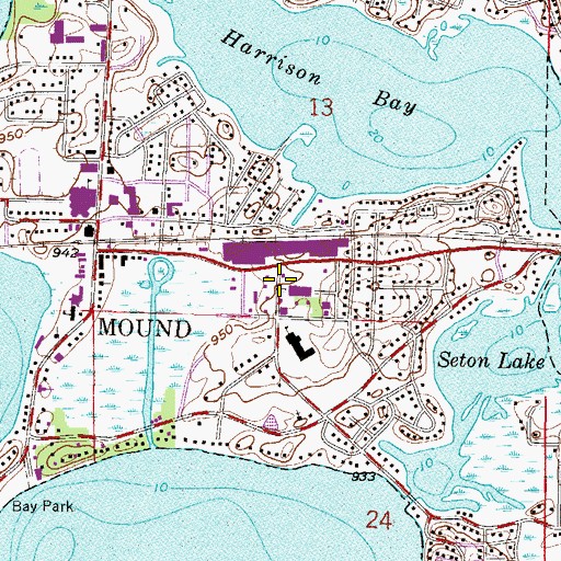 Topographic Map of Shoreline Plaza Shopping Center, MN