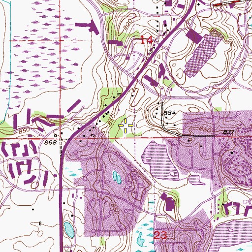 Topographic Map of Tower Square Shopping Center, MN