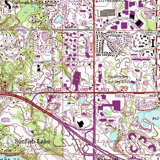 Topographic Map of Westview Value Center Shopping Center, MN