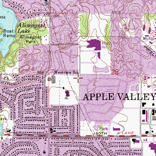 Topographic Map of Apple Valley Senior High School, MN