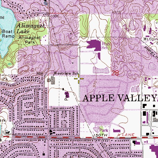 Topographic Map of Apple Valley Senior High School, MN