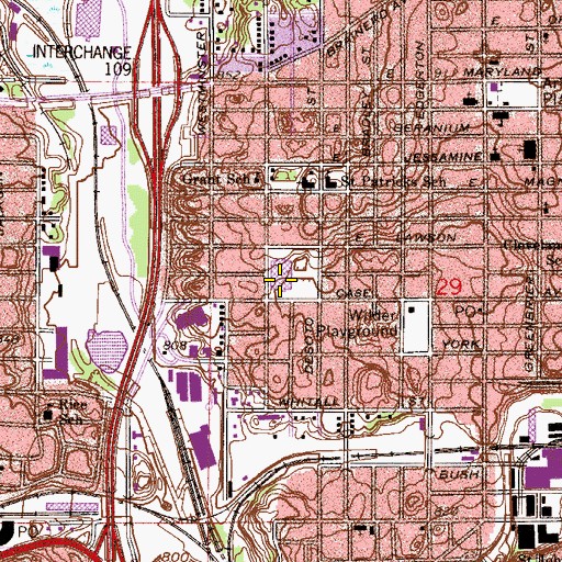 Topographic Map of Bruce F Vento Elementary School, MN