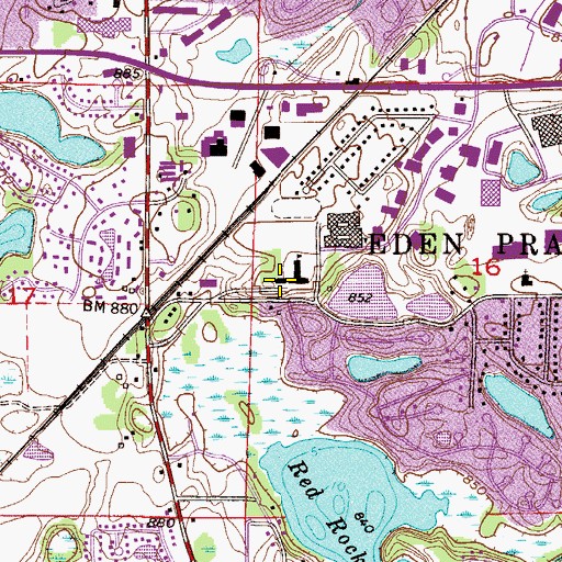 Topographic Map of Central Kindergarten Center, MN