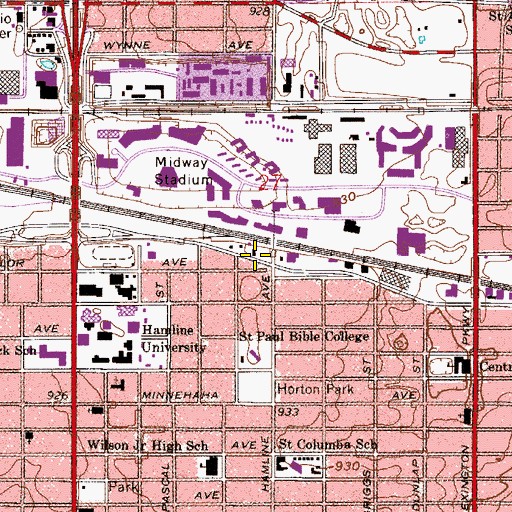 Topographic Map of Concordia Creative Learning Academy, MN
