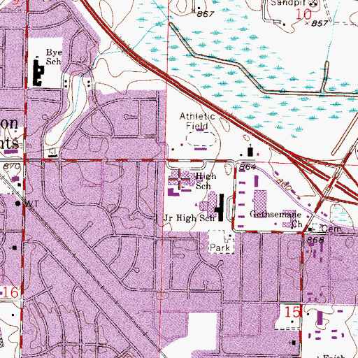 Topographic Map of Coon Rapids Senior High School, MN
