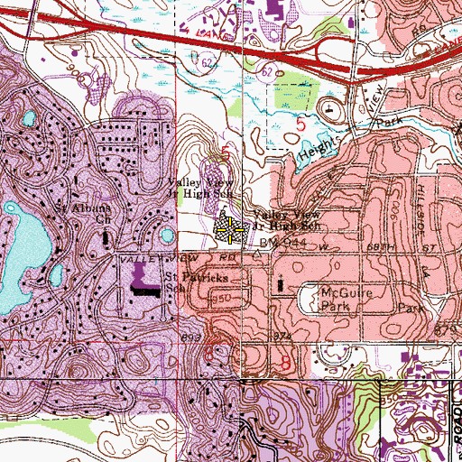 Topographic Map of Edina High School Alternative School, MN
