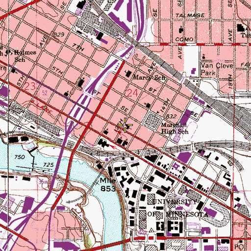 Topographic Map of Heart of the Earth Secondary School, MN