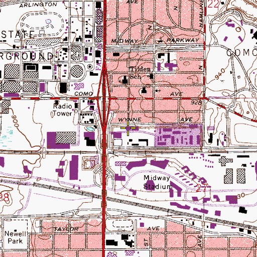 Topographic Map of Hmong College Prep Academy, MN