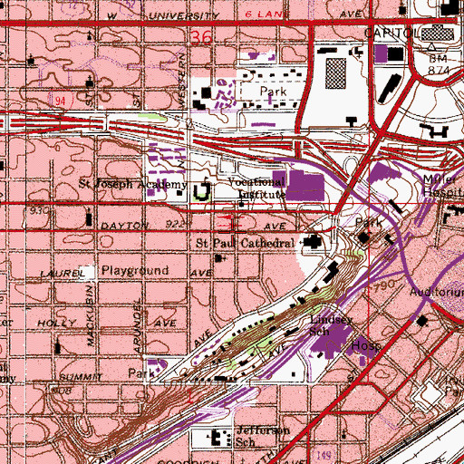 Topographic Map of International Academy of Minnesota, MN