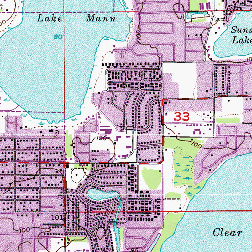 Topographic Map of Washington Shores Presbyterian Church, FL