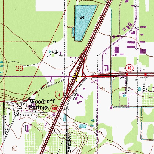 Topographic Map of Interchange 101C, FL