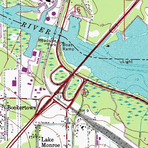 Topographic Map of Interchange 104, FL