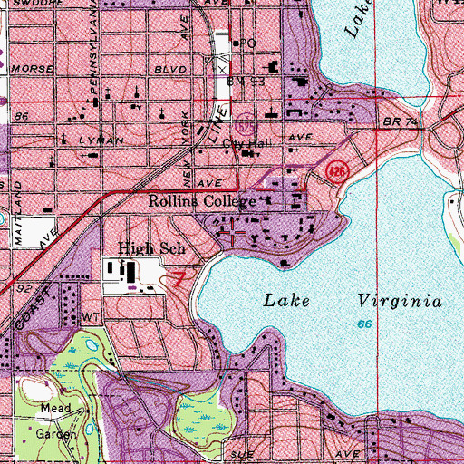 Topographic Map of Elizabeth Hall, FL
