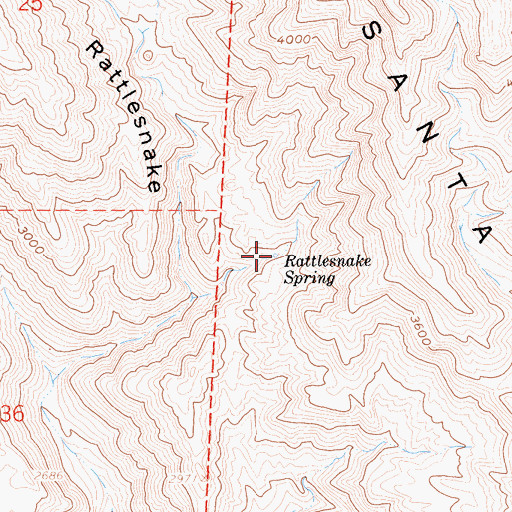 Topographic Map of Rattlesnake Spring, CA