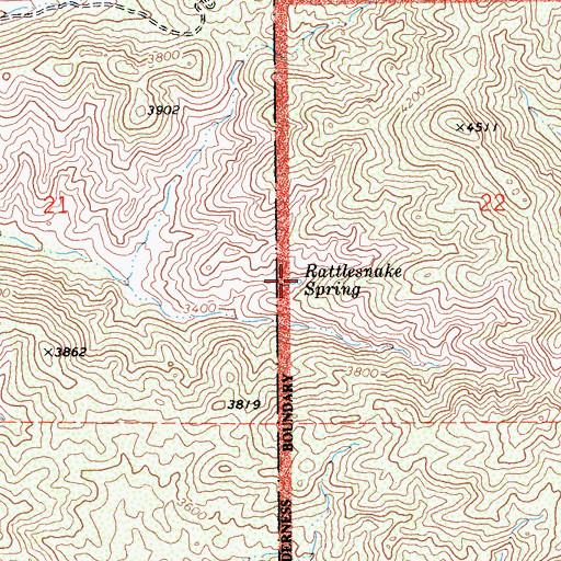 Topographic Map of Rattlesnake Spring, CA