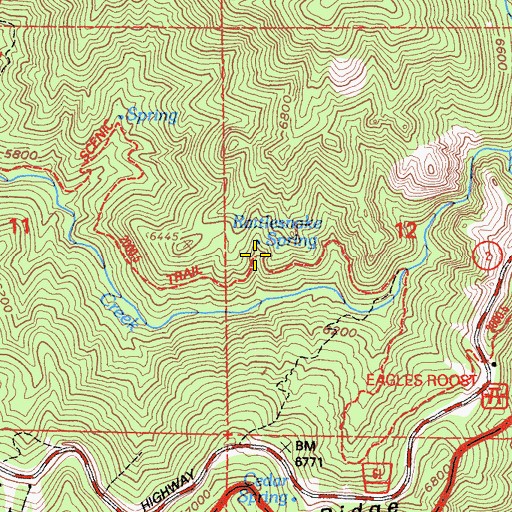 Topographic Map of Rattlesnake Spring, CA